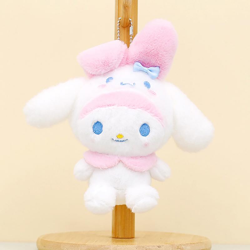 Keychain Cute Cinnamorol My Melody Kuromi Keyring Children Toys Pompom Purin Pochacco Plush Keychains Girls