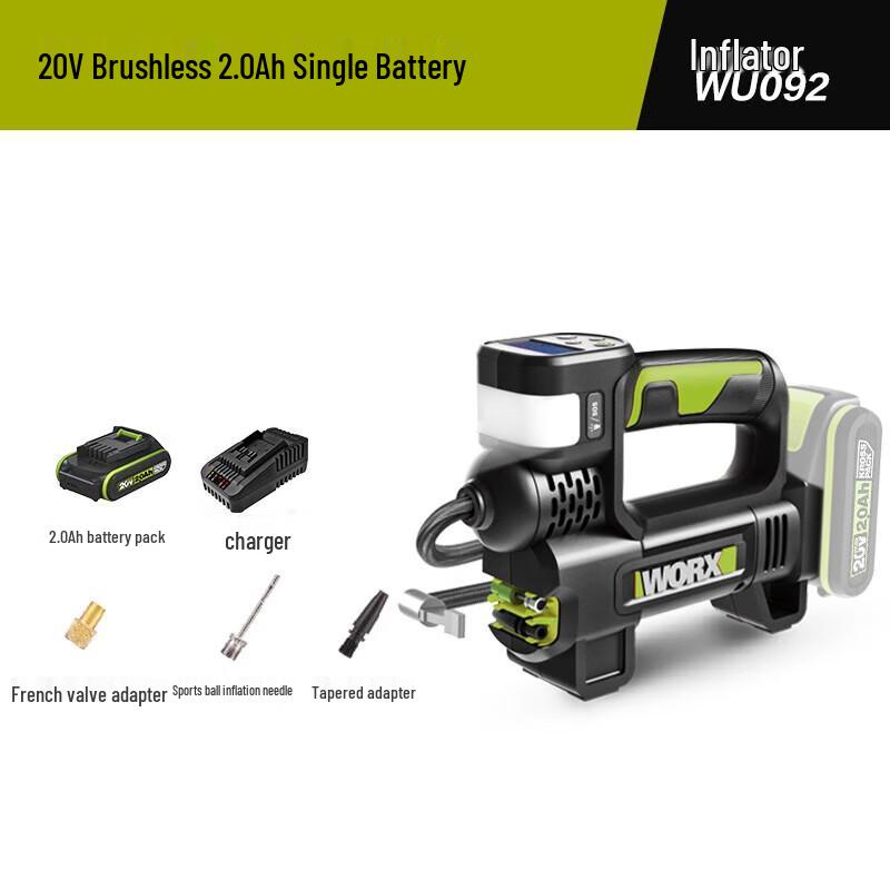 Worx 20V Cordless Portable Tire Inflator CN plug (adapter included)