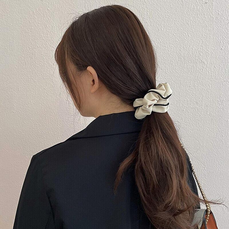 Women Scrunchies Solid Hair Ring Rope Elastic Ponytail Holder Headdress #