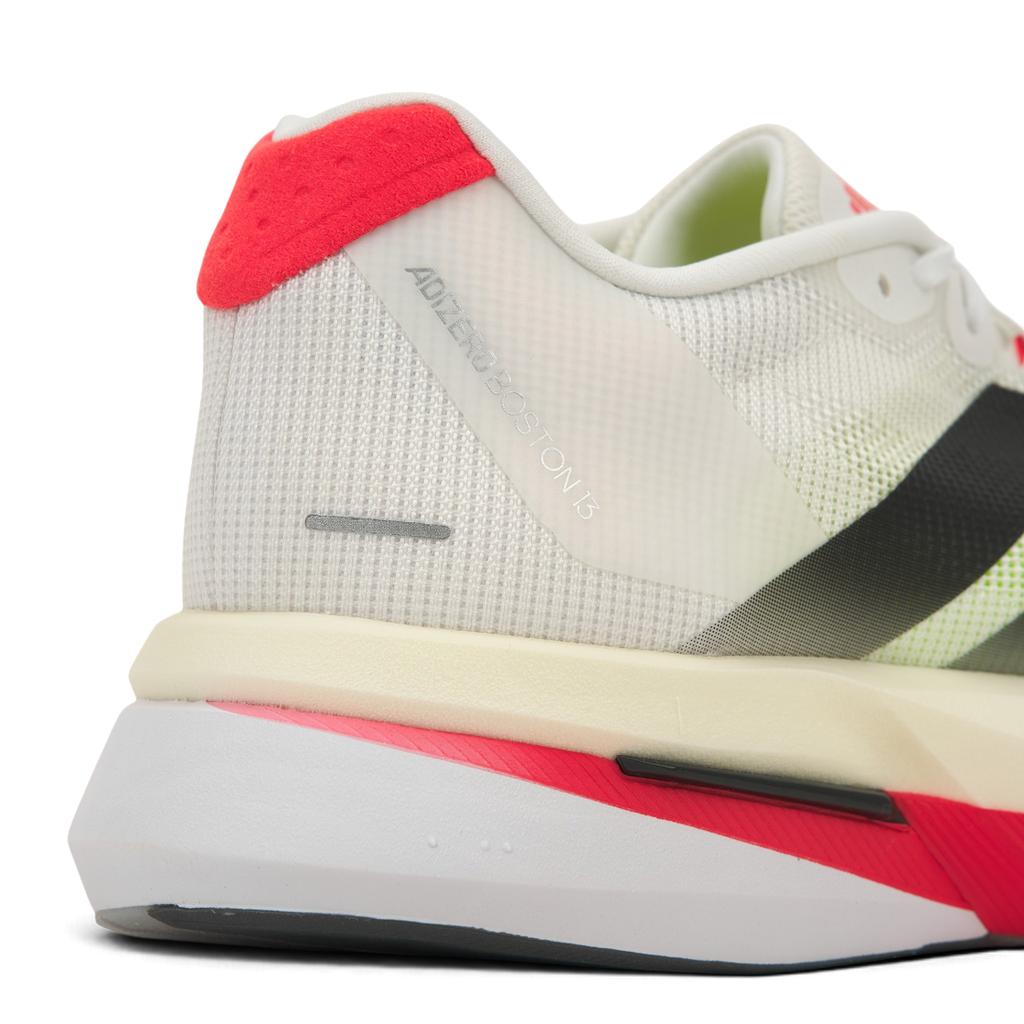 adidas Adizero Boston 13 Weiß Schwarz Lucid Rot Herren Sneaker Wolkenweiß Kernschwarz JS4932