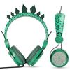 Cute Dinosaur Cartoon Kids Boys Wired Headphone Headset With Microphone