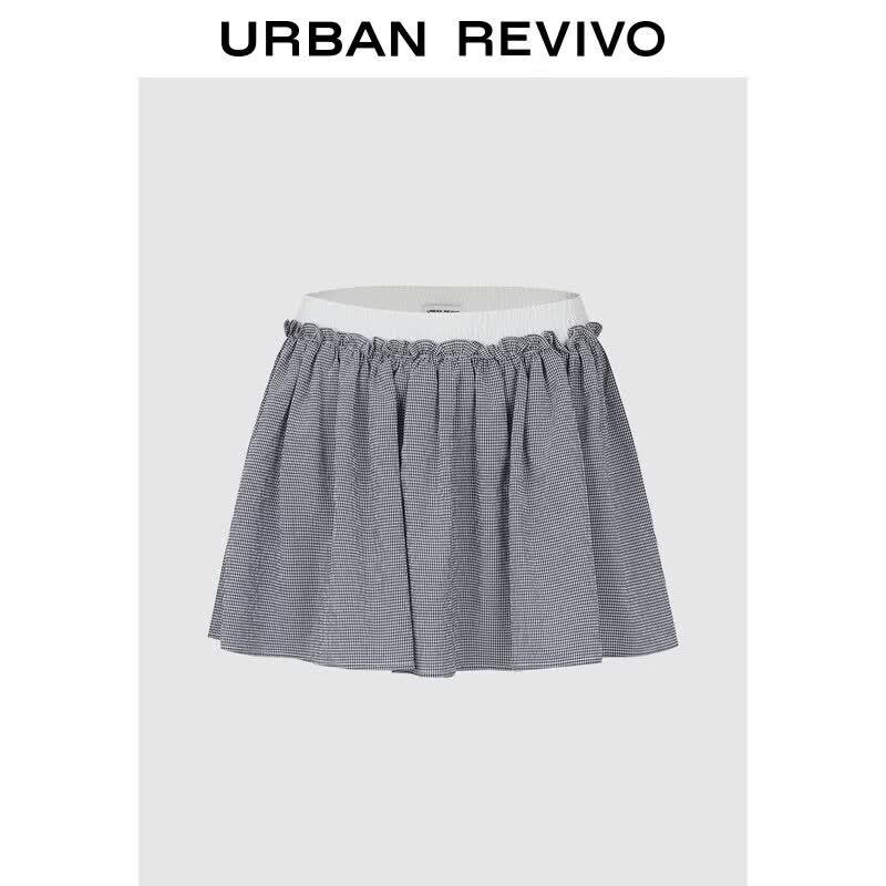 UR Women s Summer Plaid Patchwork Mini Skirt S