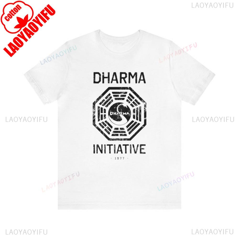 Dharma Tees DHARMA Initiative 1977 TV Show LOST Printed Cotton T-shirt 8997 Lost Tv Show Fan Retro Gift Lost Series