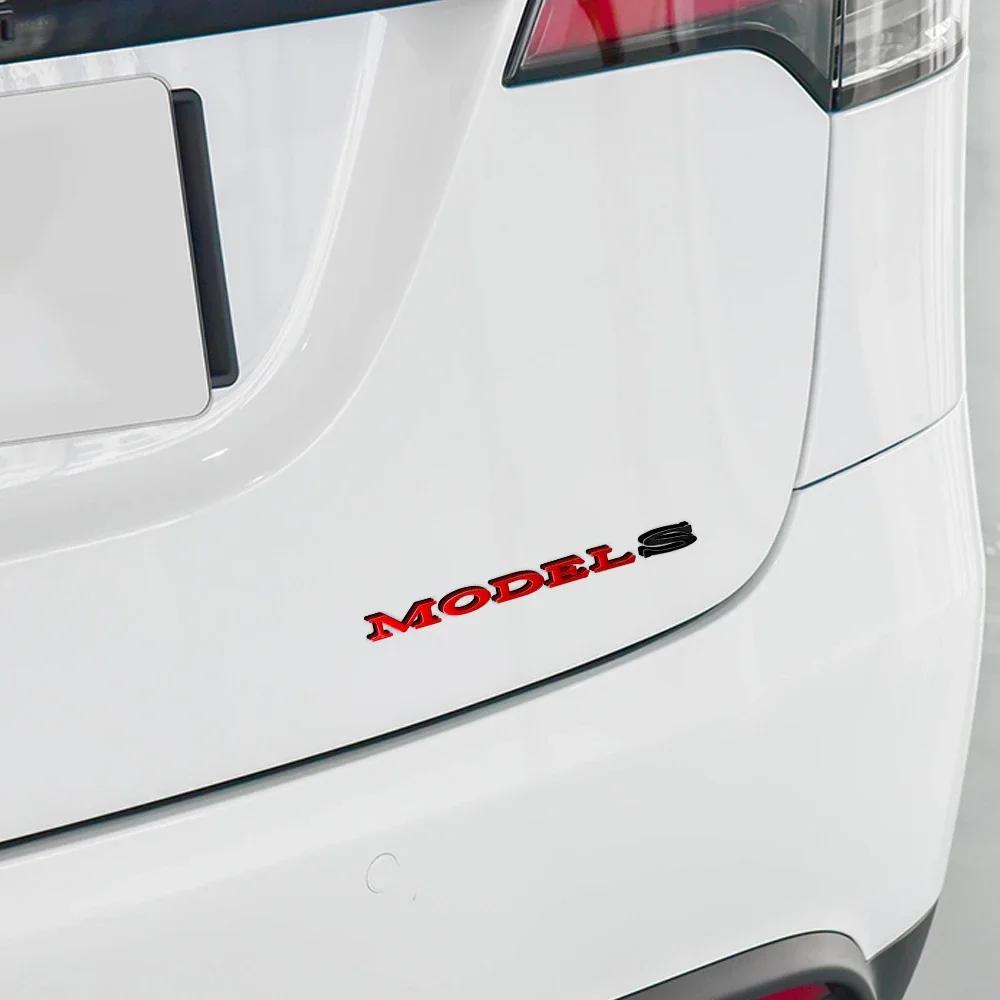 Autoaufkleber 2025 Neu Tesla 1 Stück ABS 3D Buchstaben Model Y Logo Chrom Schwarz Aufkleber Auto Heckklappen Abzeichen Emblem Für Tesla Model S M