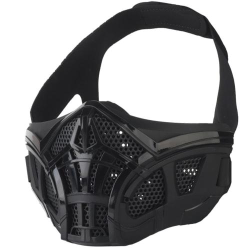 MILQUEST Airsoft Mask, Half Mask with Silicone Interior, ABS Resin Face Cover, Scorpion Style (Black)