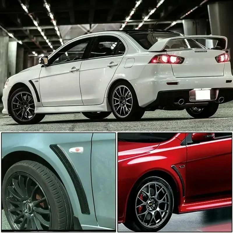 2PCS Black For Mitsubishi Lancer EVO 2008-2015 Car X Style Front Fender Side Vent Cover Trim Spoiler Guard Sticker Cover