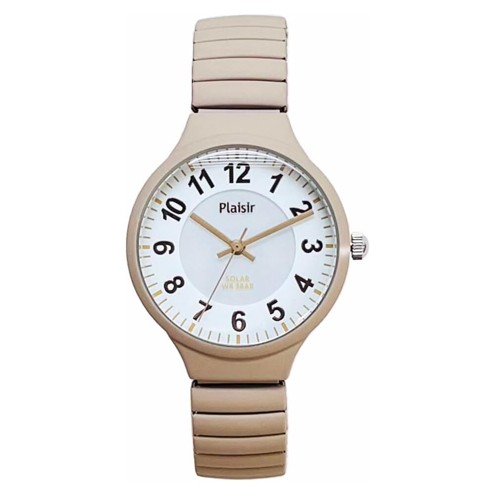Nikkei Nickel-Free Solar Watch Mocha Color with Water Resistance and Durable Strap