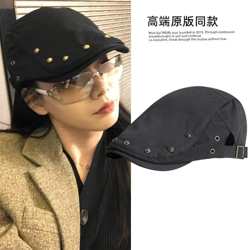 

Trendy Japanese Inspired Rivet Cap With Breathable Cotton Blend For Spring Outings чорний