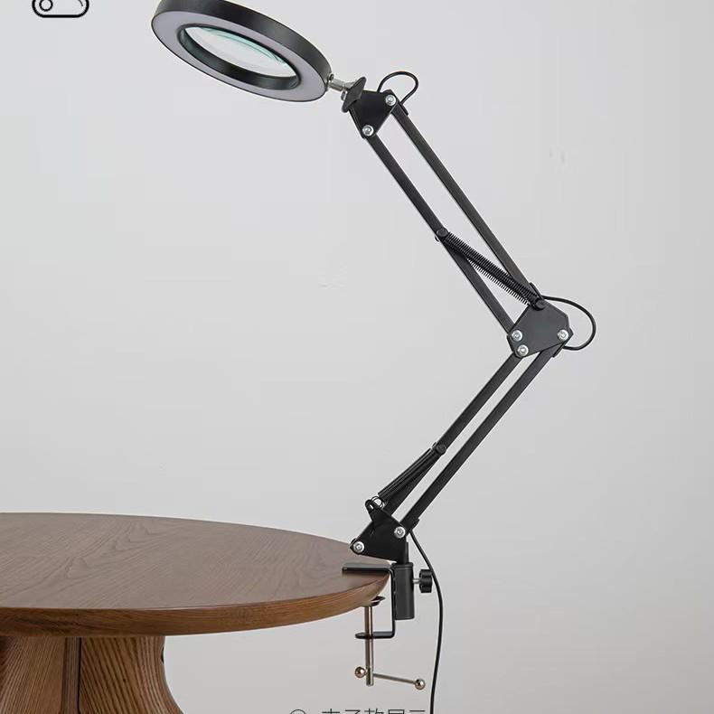 Foldable LED Desk Lamp with Magnifier for Makeup, Manicure, and Eyelash Extension