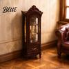 Retro Miniature Storage Shelf Curio Cabinet, 1/12 Scale Mini Wine Wooden Tiny Display Cabinet with Doll Mansion Drawers Drawer, Vintage Furniture for