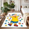 Anti‑Slip Crystal Velvet Floor Rug, Caillou Design Carpet for Indoor Living Bedroom Home Decoration