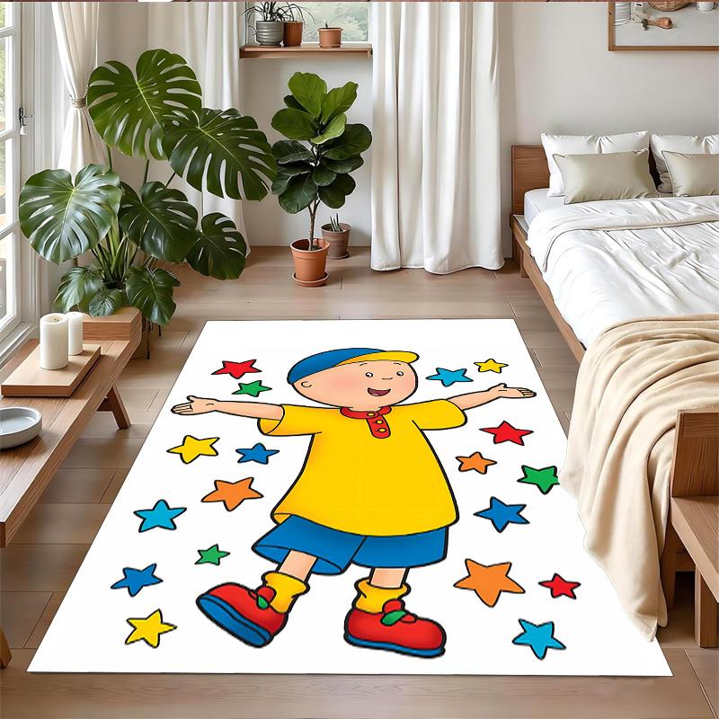 Anti‑Slip Crystal Velvet Floor Rug, Caillou Design Carpet for Indoor Living Bedroom Home Decoration