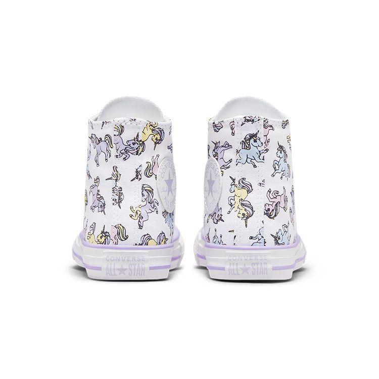 Converse All Star Unicorn Print Durable High Top Canvas Shoes Kids Sneakers White Blue A00927C
