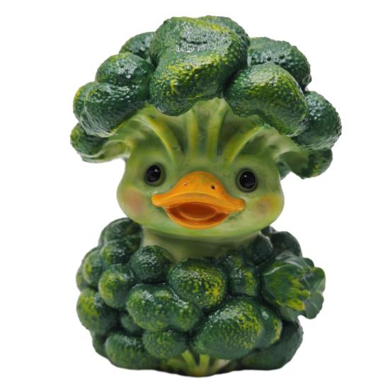 Broccoli Duck Ornament Resin Veggie Ducks Figurine Cute Vegetable Duck