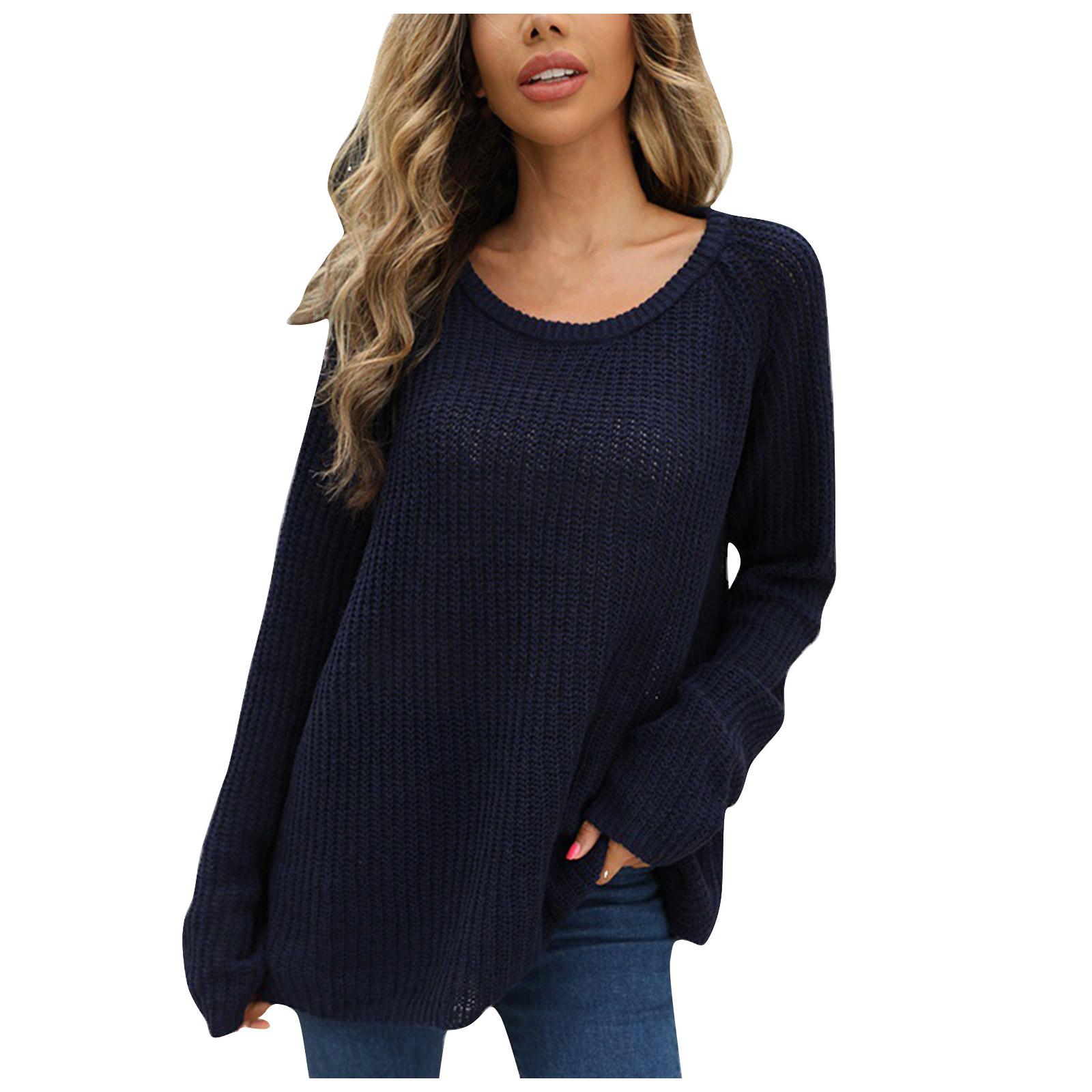 Women s Sexy Color Off Shoulder Sweater Long Sleeve Loose Pullover Knit Sweater XL 2000₽