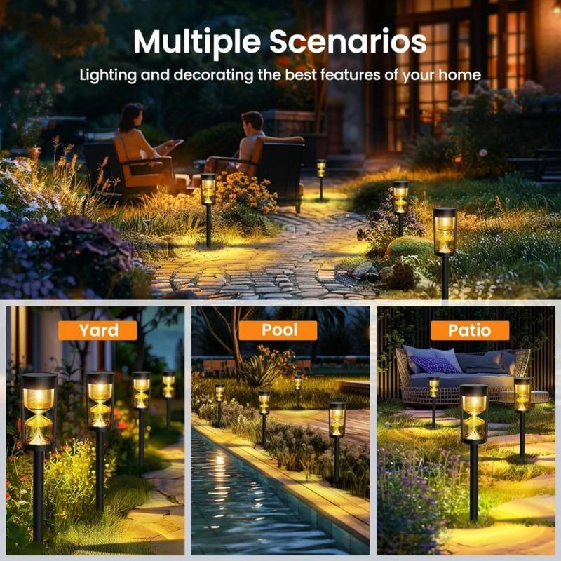 4PCS Solar Lights Outdoor Waterproof Solar Garden Lights Pathway Lights for Your Garden Landscape Path Driveway Walkway Christmas Halloween Decor