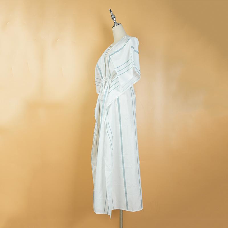 Cardigan cu dungi europene și americane: Cămașă pentru soare de vacanță și acoperire pentru bikini