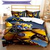 3pcs Custom Name Bumblebee Bedding Set Duvet Cover Closure Includes 1 Duvet Cover & 2 Pillowcases for All Seasons Bedroom Decor