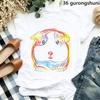 Cute Watercolor Guinea Pig Trendy Cotton Printed Mens And Womens Fashion Round Neck Tshirt Summer New Personalized Tshirt