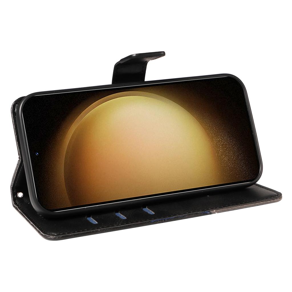 For Samsung Galaxy S23 Case Geometric Line Leather Phone Cover Card Holder Magnetic Clasp