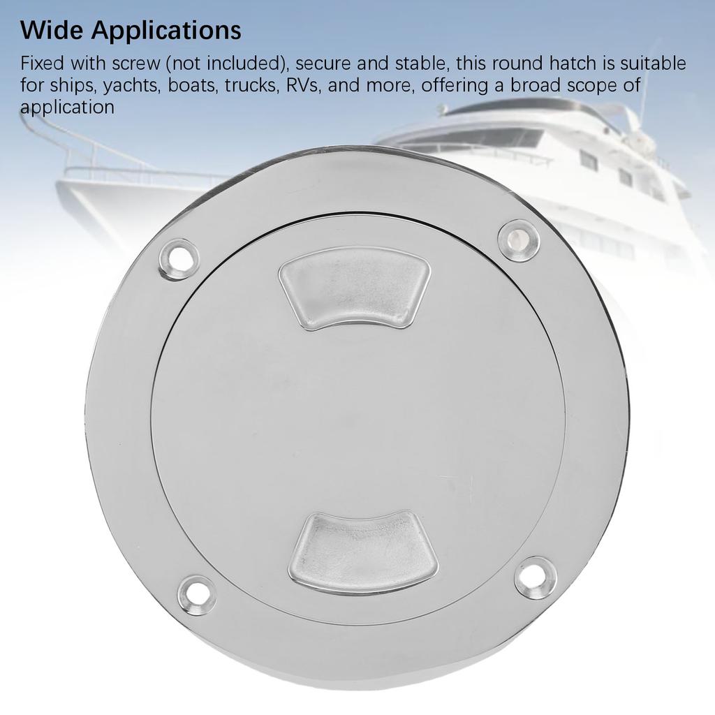 4 Inch Round Boat Hatch Detachable Cover 316 Stainless Steel Non Slip Deck Plate Inspection Hatch for Marine Yacht Ship