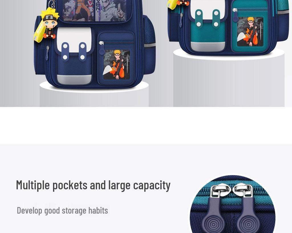 Large Capacity Naruto Backpack for Boys & Girls, Grade 6 - Lightweight, Spine-Friendly
