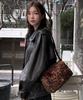 Tooamo Bella Suede Box Bag Leopard