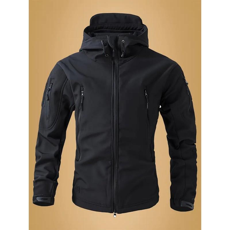 Mens Softshell Tactical Jacket Windproof Warm Fleece Lined Outdoor Hiking Coat