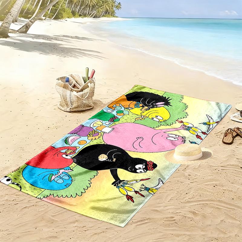 Barbapapa2 Print Beach Towel, Large Soft Quick Dry Towel for Beach Camping Swimming