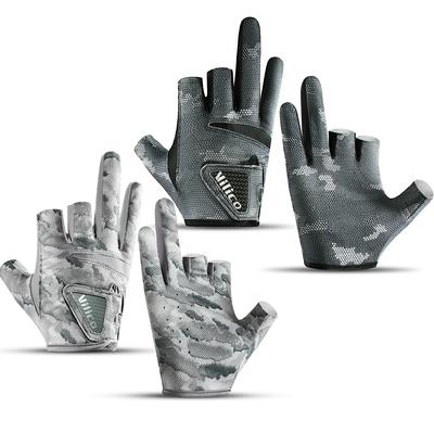 1 para rękawic wędkarskich dla mężczyzn Summer Fishing Road Sub Sunscreen i antypoślizgowe rękawiczki z jedwabiu lodowego oddychające cienkie trzy palce