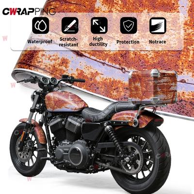 Samolepka na auto Vinylový papír pro auto Vintage Samolepicí fólie Vodotěsná Motocyklové vinyly Rezavá textura Automobilová fólie Wrap