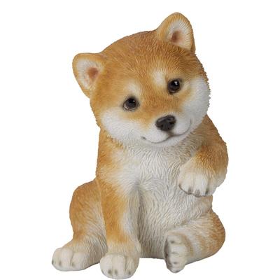 Ubia Shiba Inu Levantando a Pata Esquerda, 9 x 8,3 x 12 cm, Estatueta de Boneca, Ornamento Animal, Decoração de Jardim, Realista, Cachorro Fofo, H18474-1