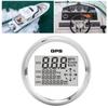 85mm Speedometer Digital GPS LCD 8 Color Backlight 0‑999 Knots KM H MPH 12V 24V White Dial Sliver Frame