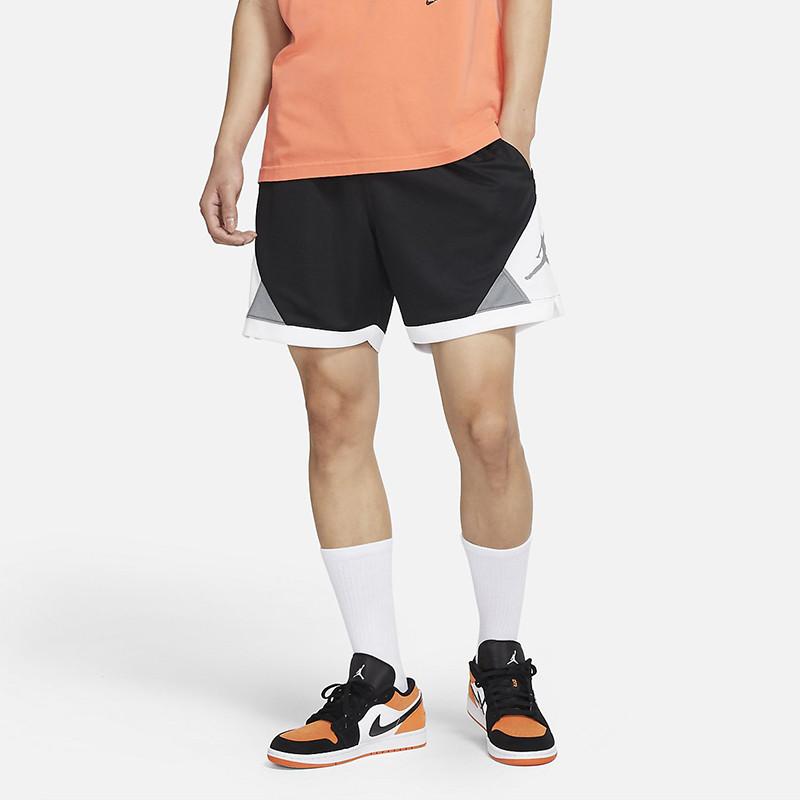 Jordan Logo Print Knit Quick-Dry Basketball Running Training Shorts Men Bottoms Black CV3087-011