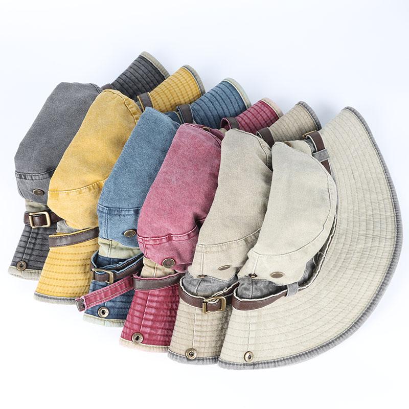 Bucket Hat With Leather Belt Men Women Sunhat 2026 Outdoor Fisherman Cap Summer Sun Protector Hats Panama Beach Protection Caps