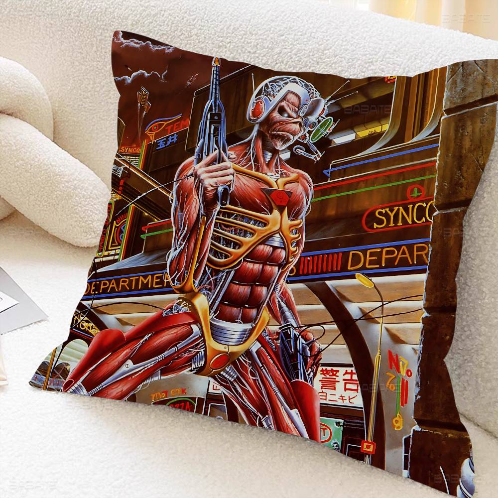 Cool I-I-Iron M-Maiden Pillow Cushion Cover Pillowcase Living Room Sofa Home Decor Customized