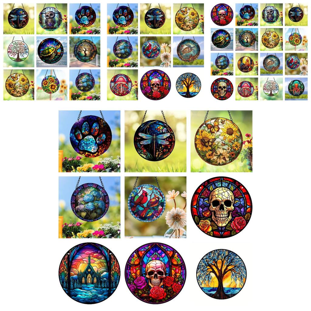 Tree 3d Of Life Dreamcatcher Halloween Acrylic Home Decoration Hanging Sign Door