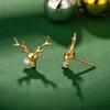Cute Big Antler Earrings For Women, Trendy Earrings For Christmas And Festivals, Micro-Inlaid Zircon Fashion Earrings.