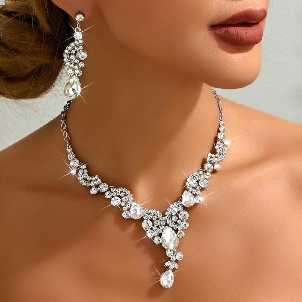 2PCS/3PCS/SET Sparkling Bridal Jewelry Sets Temperament Crystal Jewelry Sets  Holiday Gift