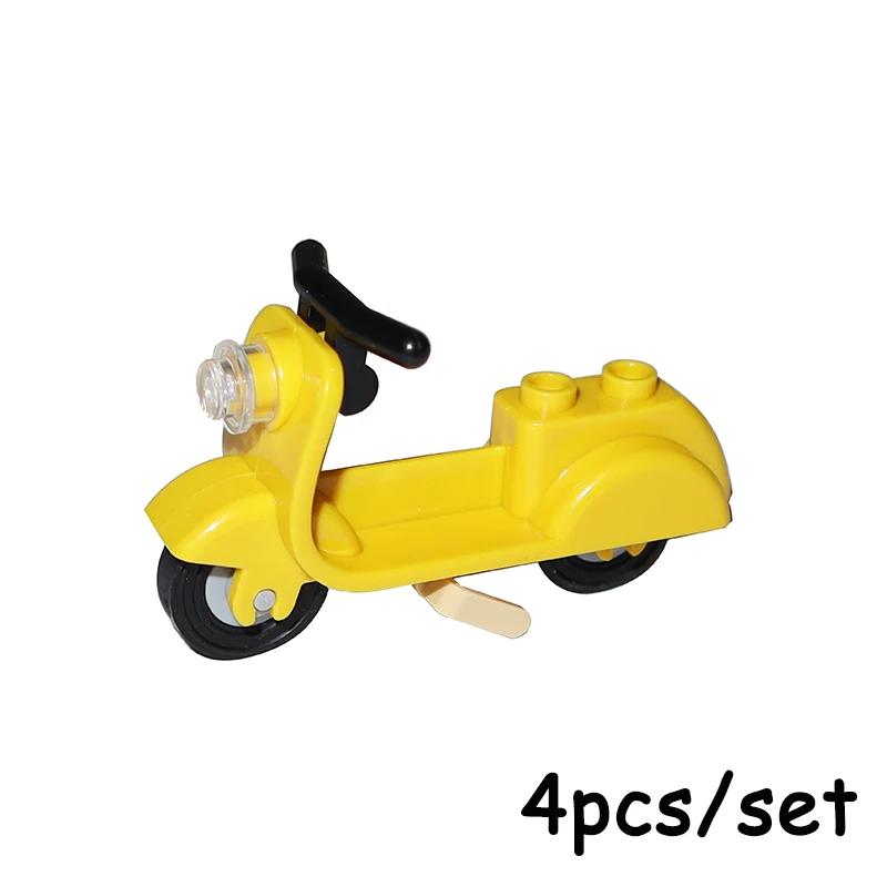 Non-Toxic Building Block Moc Bricks Chrome Bike Bicycle Scooter Model Little Sheep Motorcycle City Traffic Bicycle Motor Vehicle Car