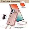 Crossbody Ring Geldbörse Lederhülle für Samsung Galaxy S24 Ultra S23 Plus S22 S21 Note 20 A55 A54 A15 A25 A53 A14 Lanyard Hülle