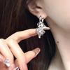 Zircon Earrings Niche Design Light Luxury Cold Wind High Sense Personalized Earrings Sweet Cool Girl Y2K Earrings Women