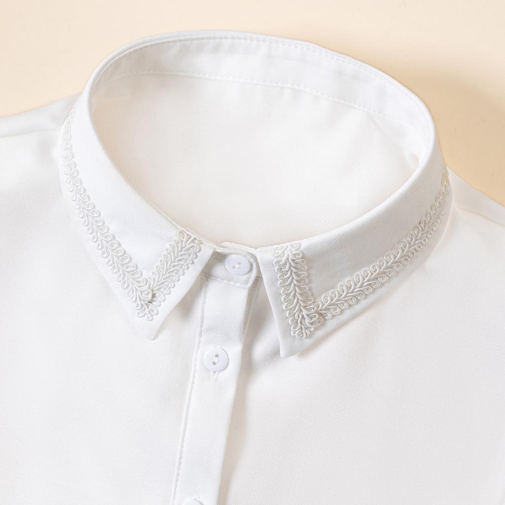 1 Piece Of Women'S Fake Collar, A Stylish And Versatile Decorative Collar, Featuring A Retro Round Neck Design, A White Fake Shi