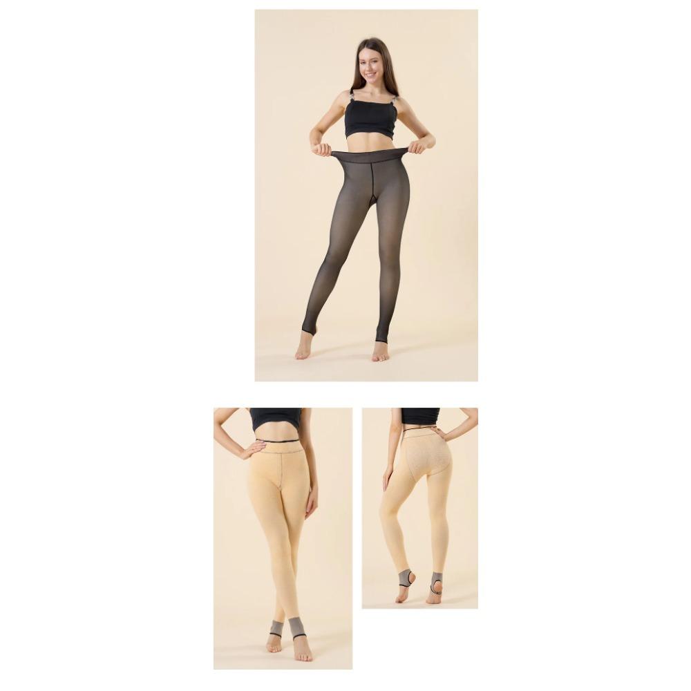 85-300g Padded or Non-padded,Woman Thermal Tights Sexy Translucent Fleece Leggings Pantyhose Slim Winter Warm Thick Velvet Stockings,Streetwear Pants