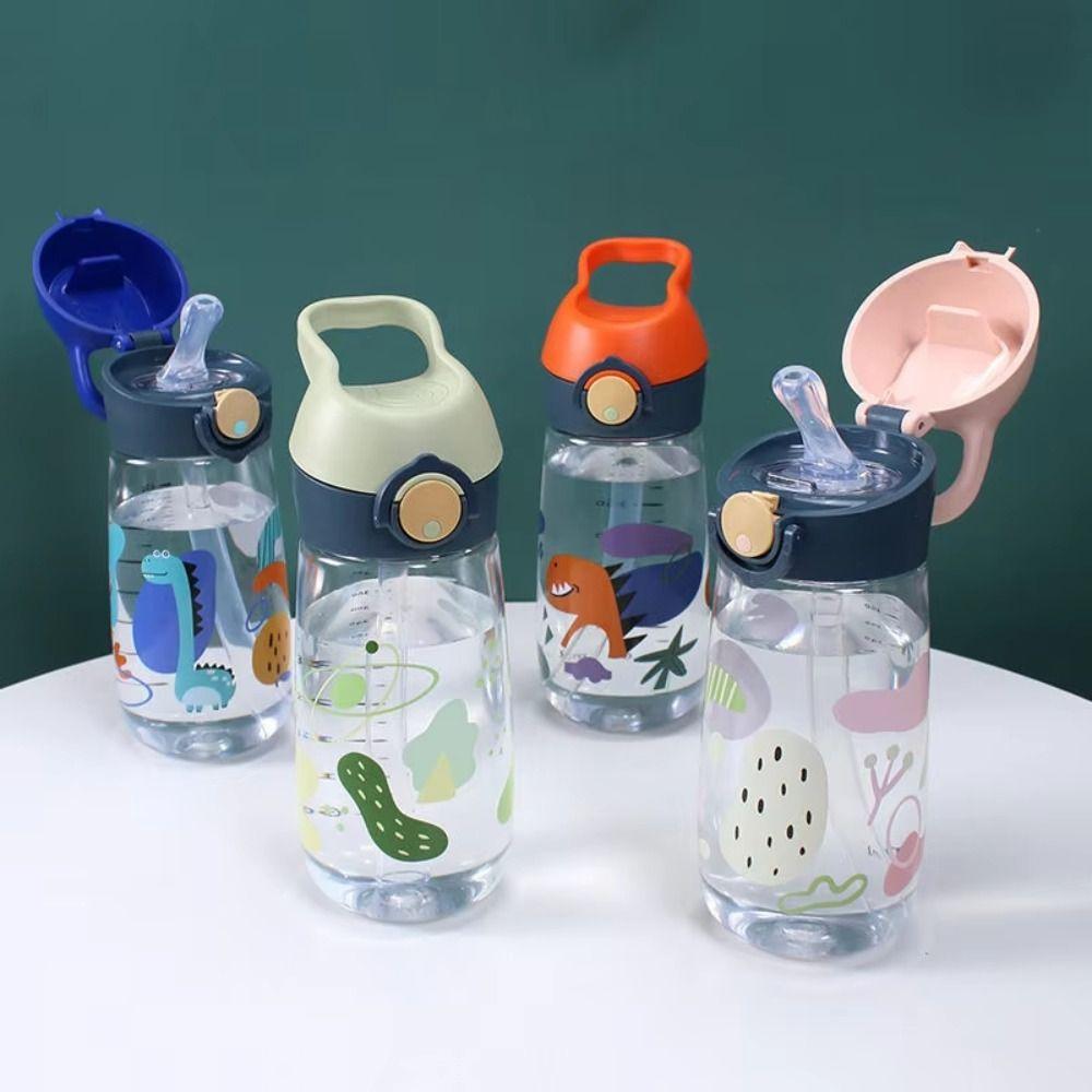 High-capacity Safe Straw Cup With Straw Drinking Cup Kawaii 500ML Water Bottles  Sports