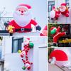 6FT Weihnachts-Aufblasfiguren Dach Außen Dekorationen Kletternde Weihnachtsmänner Lustiger Hängender Aufblas-Weihnachtsmann mit Geschenkbeutel für Fensterüberstände