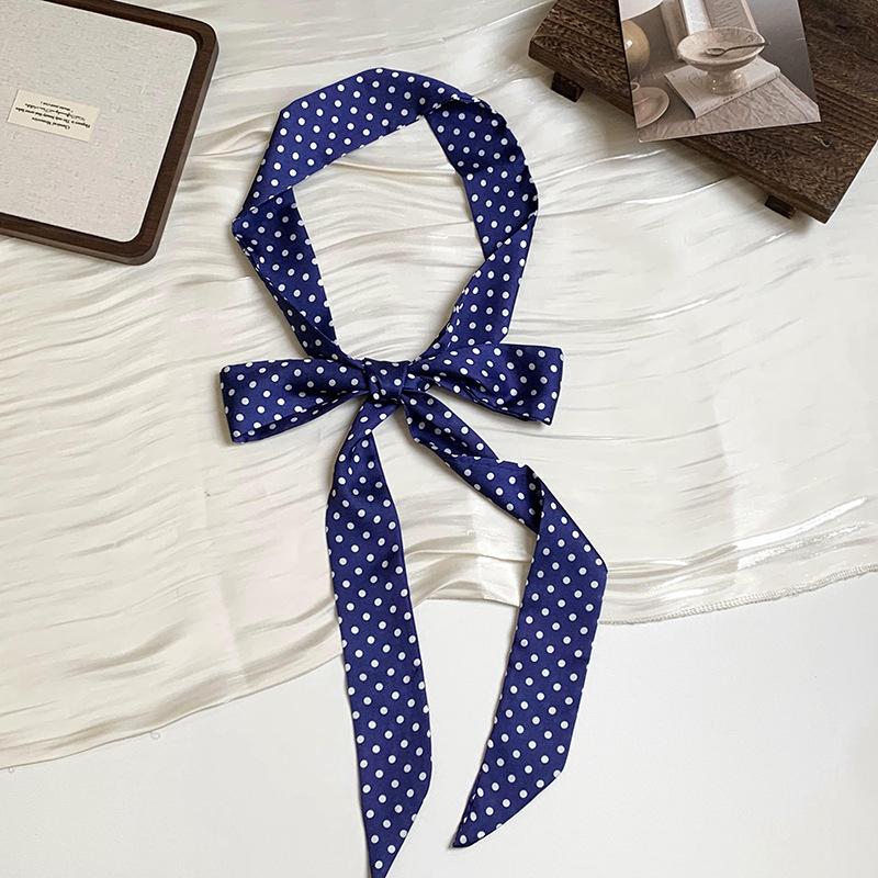 silk scarf, high-end sense of wind and waves, thin and narrow small tie, hair tie, streamer belt, bag wrap, headscarf, hair accessories.