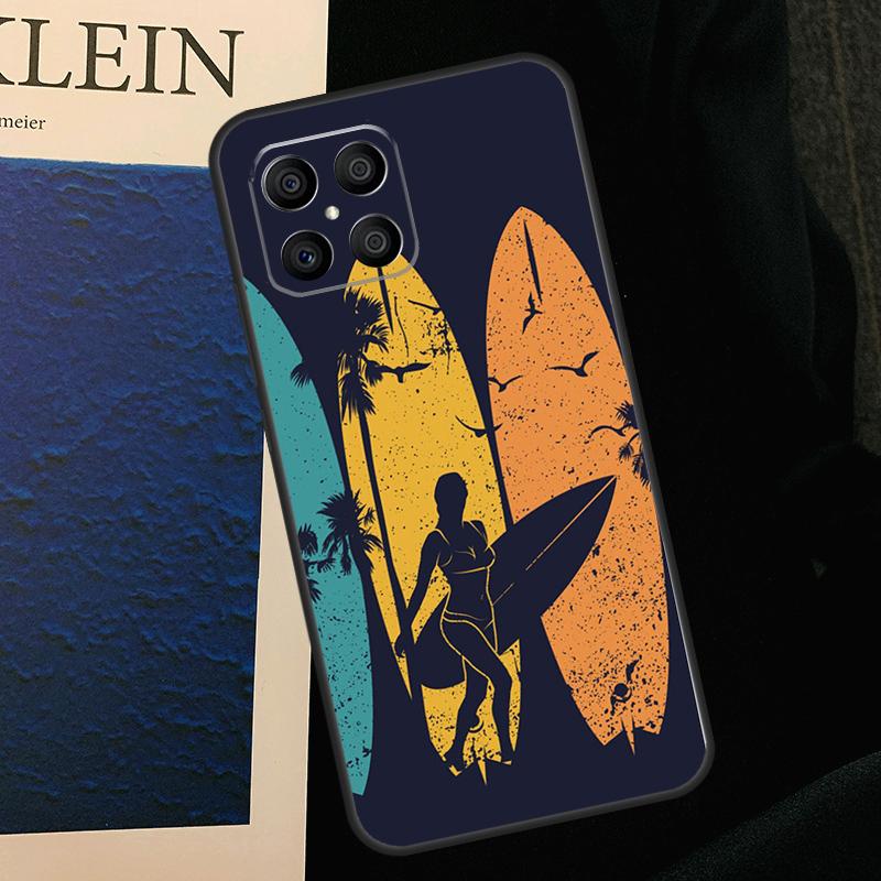 Surfing Art Surf Girl Case For Honor 50 70 90 Lite X9b X9a X8b X8a X8 X9 X9c Honor 200 Pro Magic 7 5 6 Lite Cover