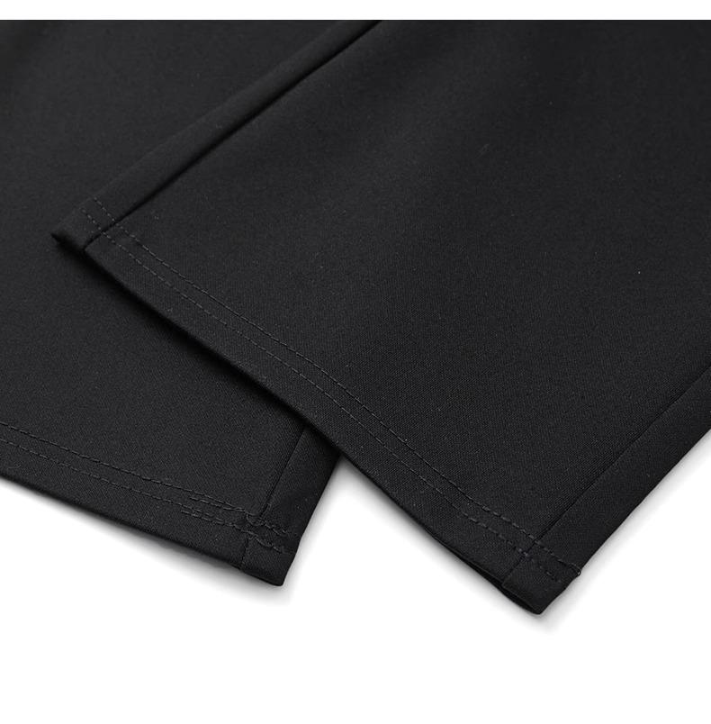 High-Waisted Black Slim-Fit Micro-Flared Pants for Women - Petite Suit Trousers for Autumn/Winter 2025