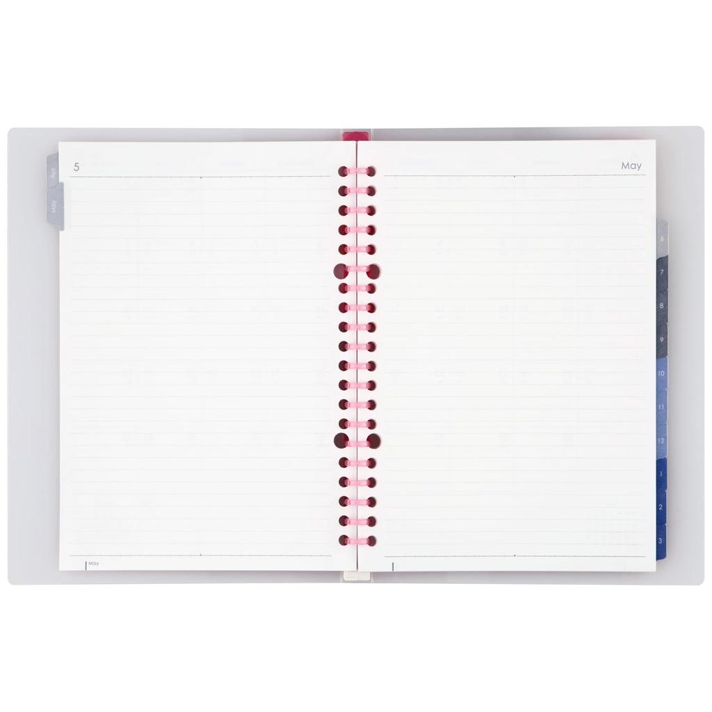 Maruman 2026 Note Starts April 2026 Planner, Diary, Monthly, 20-Hole, A5, Pink, FD424-26-08,